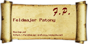 Feldmajer Patony névjegykártya